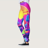 Neon Zonsondergang Landschap Leggings (Links)