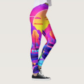 Neon Zonsondergang Landschap Leggings (Rechts)