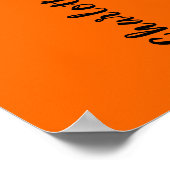 Neon Zonsondergang Oranje Effen Kleur Op Maat Gema Poster (Hoek)