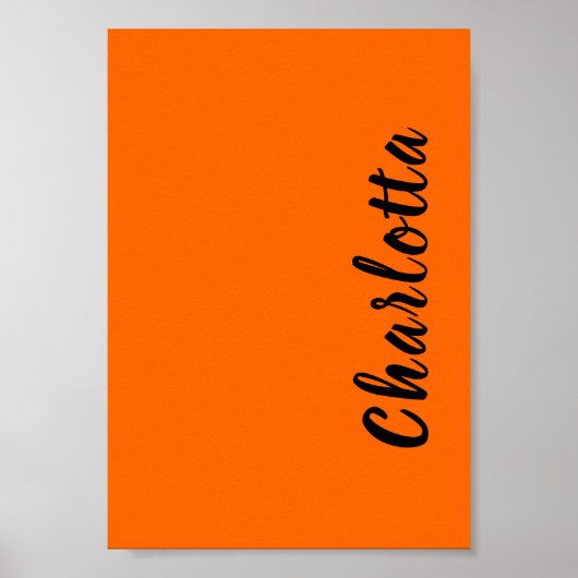 Neon Zonsondergang Oranje Effen Kleur Op Maat Gema Poster (Voorkant)