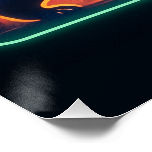 Neon zwart Beer Poster (Hoek)