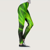Neon Zwart Groen Abstract Patroon Leggings (Rechts)