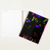 Neon Zwart Kat met Gloeiende Ogen Planner (Display)