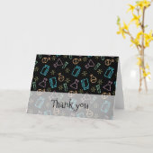 Neon Zwart Laboratorium Wetenschap Kerstmis Dank u Kaart (Gele Bloem)