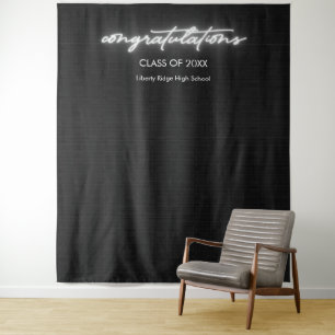 Neon Zwart muur Afstuderen Photo Booth Wandkleed