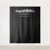 Neon Zwart muur Afstuderen Photo Booth Wandkleed (Voorkant)