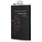 Neon zwart oranje basketbal themapartij weekend heupfles (Links)