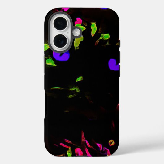 Neon zwarte kat met gloeiende ogen Case-Mate iPhone case (Achterkant)