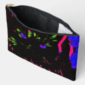 Neon zwarte kat met gloeiende ogen etui (Open)