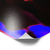 Neon zwarte kat met gloeiende ogen foto afdruk (Hoek)