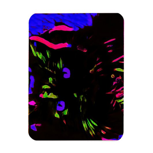 Neon zwarte kat met gloeiende ogen magneet (Verticaal)