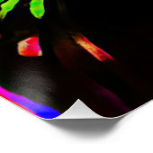 Neon zwarte kat met gloeiende ogen perfect poster (Hoek)