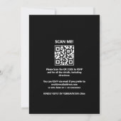 neon zwarte moderne verrassingsuitnodiging QR RSVP Kaart (Achterkant)