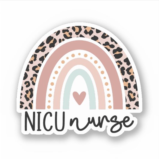 Neonatale Intensive Care Unit NICU Nurse Regenboog Sticker (Voorkant)