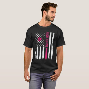 Neonatale NICU verpleegkundige Amerikaanse vlag ty T-shirt