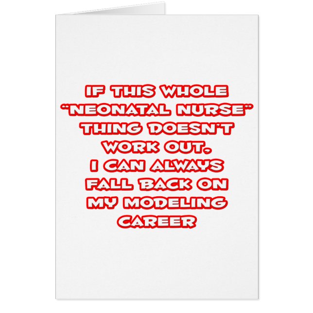Neonatale verpleegkundige Humor ... Modelleercarri (Voorkant)
