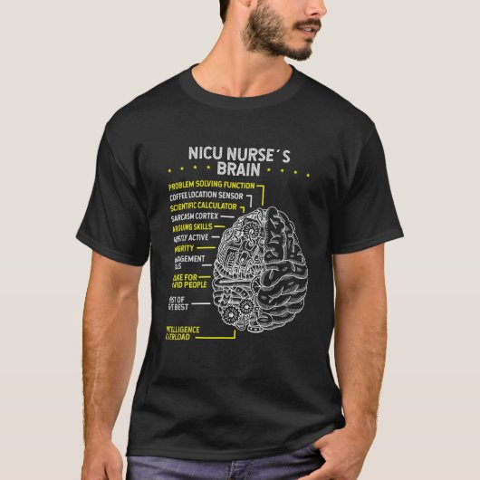 Neonatale verpleegster Brain Nicu Nurse Brain Prem T-shirt (Voorkant)
