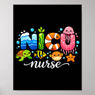 Neonatale zorgafdeling schattige oceandieren nicu  poster