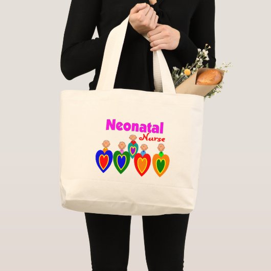 Neonatale zure cadeautjes—Schattige baby's op QRS Grote Tote Bag (Voorkant (product))