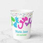 Neonballonnen, dierballonnen papieren bekers (Achterkant)