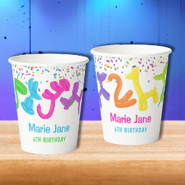 Neonballonnen, dierballonnen papieren bekers