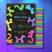 Neonballonnen, dieren ballonnen Uitnodiging