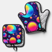 Neonbel Universum Ovenwant & Pannenlap Set (Voorkant / Achterkant)