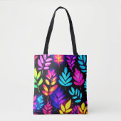 Neonbladeren Abstract Patroon Tote Bag (Voorkant)