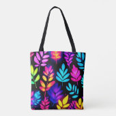 Neonbladeren Abstract Patroon Tote Bag (Achterkant)