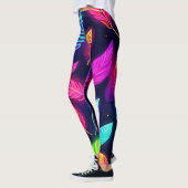 Neonbladeren in levendige gloed kunst leggings (Links)