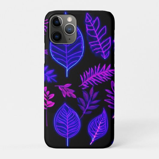 Neonbladeren in roze en paarse tinten Case-Mate iPhone case (Achterkant)