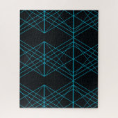Neonblauw, cool, modern, trendy technologische kun legpuzzel (Verticaal)