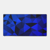 Neonblauw zwart geometrisch meshpatroon bureaumat (Voorkant)
