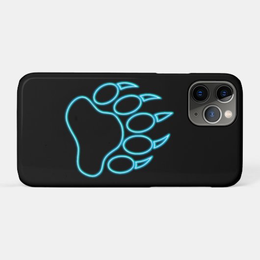 Neonblauwe berenpoot Case-Mate iPhone case (Achterkant (horizontaal))