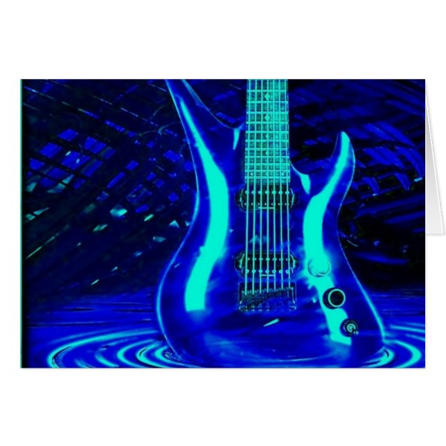 Neonblauwe gitaar (Voorkant Horizontaal)