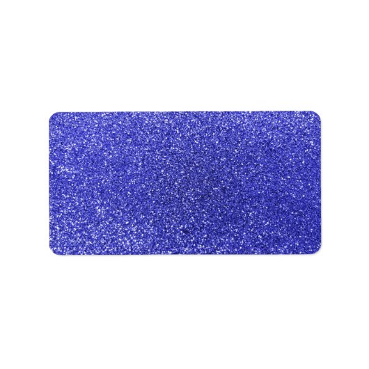 Neonblauwe glitter etiket (Voorkant)