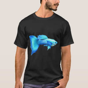 neonblauwe guppy t-shirt