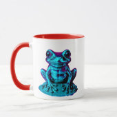Neonblauwe kikker mok (Links)