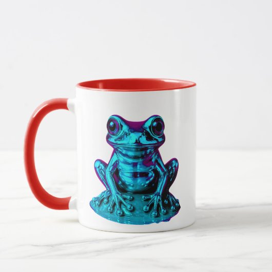 Neonblauwe kikker mok (Links)