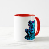 Neonblauwe kikker mok (Voorkant rechts)