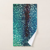 Neonblauwe mozaïekstijl boven ruw gehamerd glas bad handdoek (Handdoek)