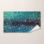 Neonblauwe mozaïekstijl boven ruw gehamerd glas bad handdoek (Handdoek)