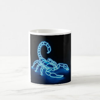 Neonblauwe Schorpioen Met Witte Accenten Koffiemok