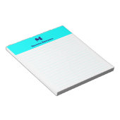 Neonblauwe stijlvolle gepersonaliseerde monogram g notitieblok (Schuin)