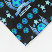 Neonblauwe Voetbal | Coole Aangepaste Cadeaus Voor Fleece Deken (Hoek)