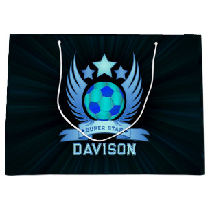 Neonblauwe Voetbal Coole Aangepaste Cadeaus Voor Groot Cadeauzakje
