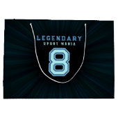 Neonblauwe Voetbal | Coole Aangepaste Cadeaus Voor Groot Cadeauzakje (Achterkant)