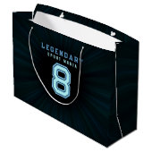 Neonblauwe Voetbal | Coole Aangepaste Cadeaus Voor Groot Cadeauzakje (Achterkant Gekanteld)