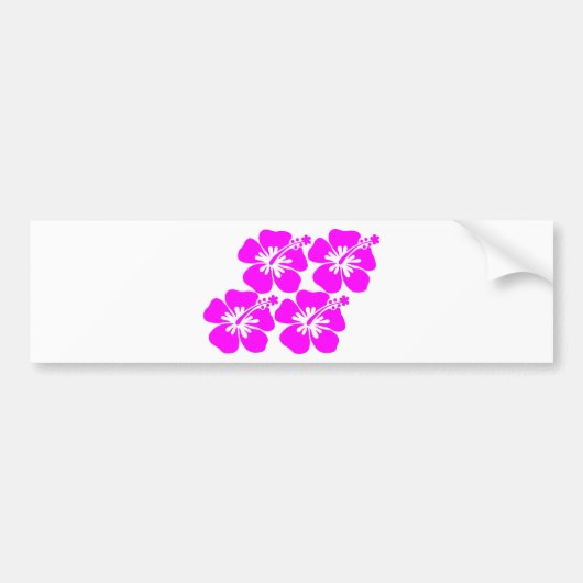 neonbloem hibiscus bumpersticker (Voorkant)