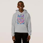 Neonbloemen met zes gloeiende vlinders (Voorkant volledig)